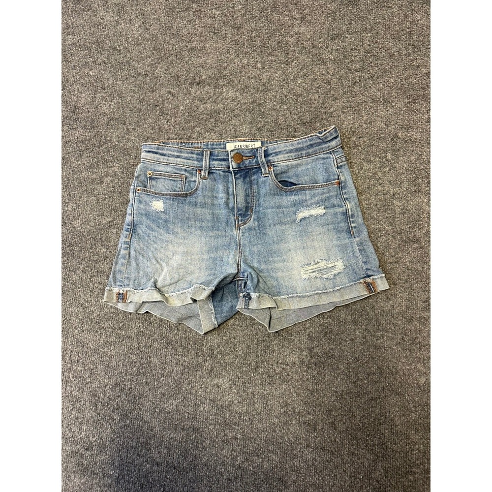 Jeanswest Shorts Womens Size 6 Blue Distressed Denim Cuffed Casual Summer